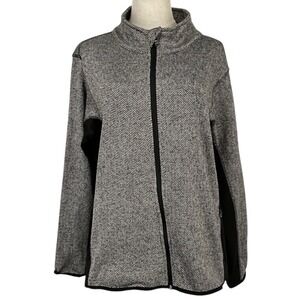 Marc New‎ York Andrew Marc Womens Fleece Lined Jacket Herringbone Print XXL